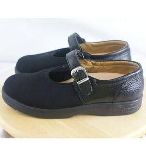Dr. Comfort Merry Jane Black Leather Stretch Orthotic Shoes 4415 Womens 8W